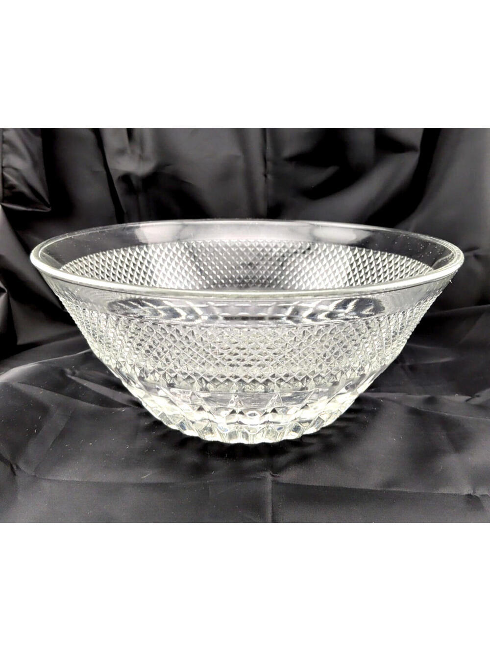 Vintage Clear Glass Salad Fruit Serving Dish Bowl Marked Italy 8 5/8" Round